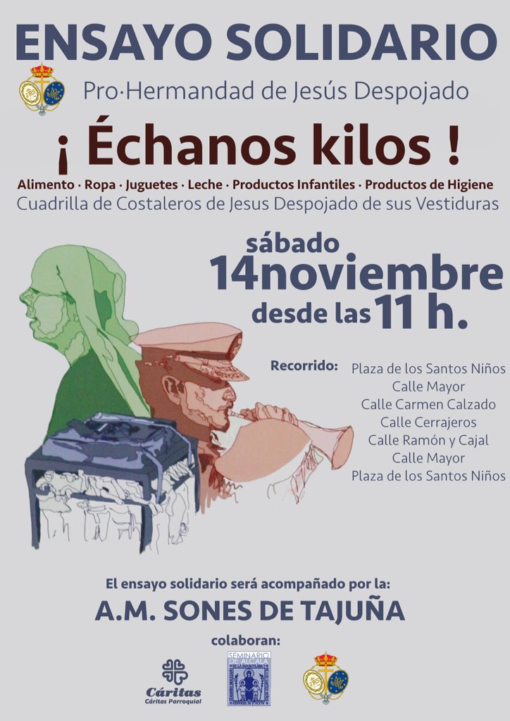 Este sábado ¡Échanos kilos! en el ensayo solidario desde las 11 h por el Centro de Alcalá .