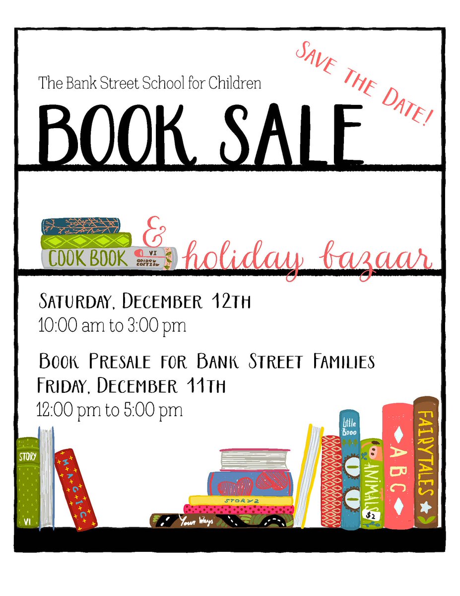 sfc_bankstreet's tweet photo. Save the Date for the Book Sale and Holiday Bazaar! https://t.co/BxGQNc3LU0