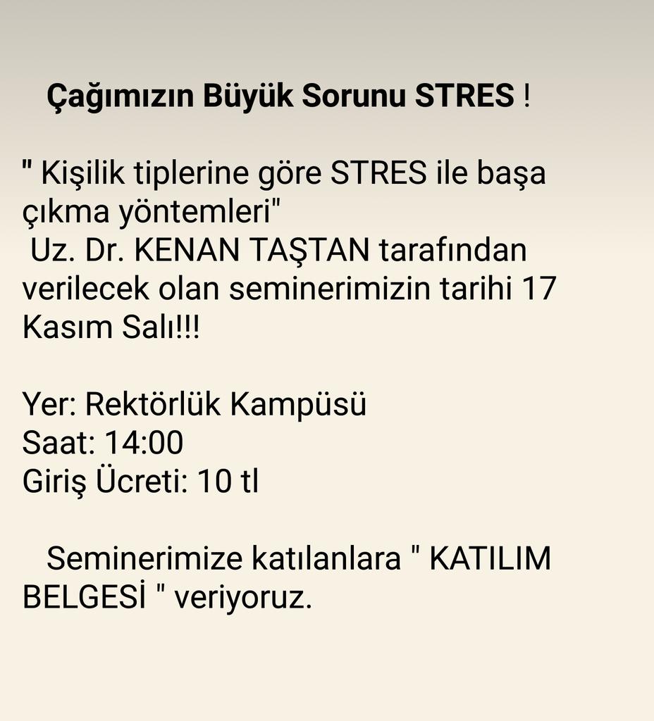 Seminerimiz var!!  📢