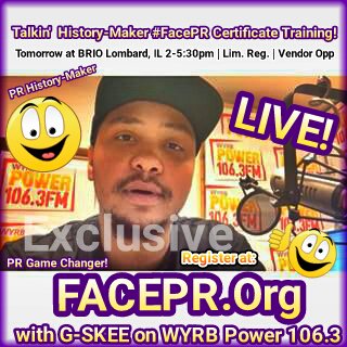 NatHairNightOut's tweet photo. #FacePR #OnAir #Radioview @Gskee Tomorrow's #PR #GameChanger Register @ https://t.co/X9kFIahbWS @FaceBookingU https://t.co/eAyqXoOCOJ