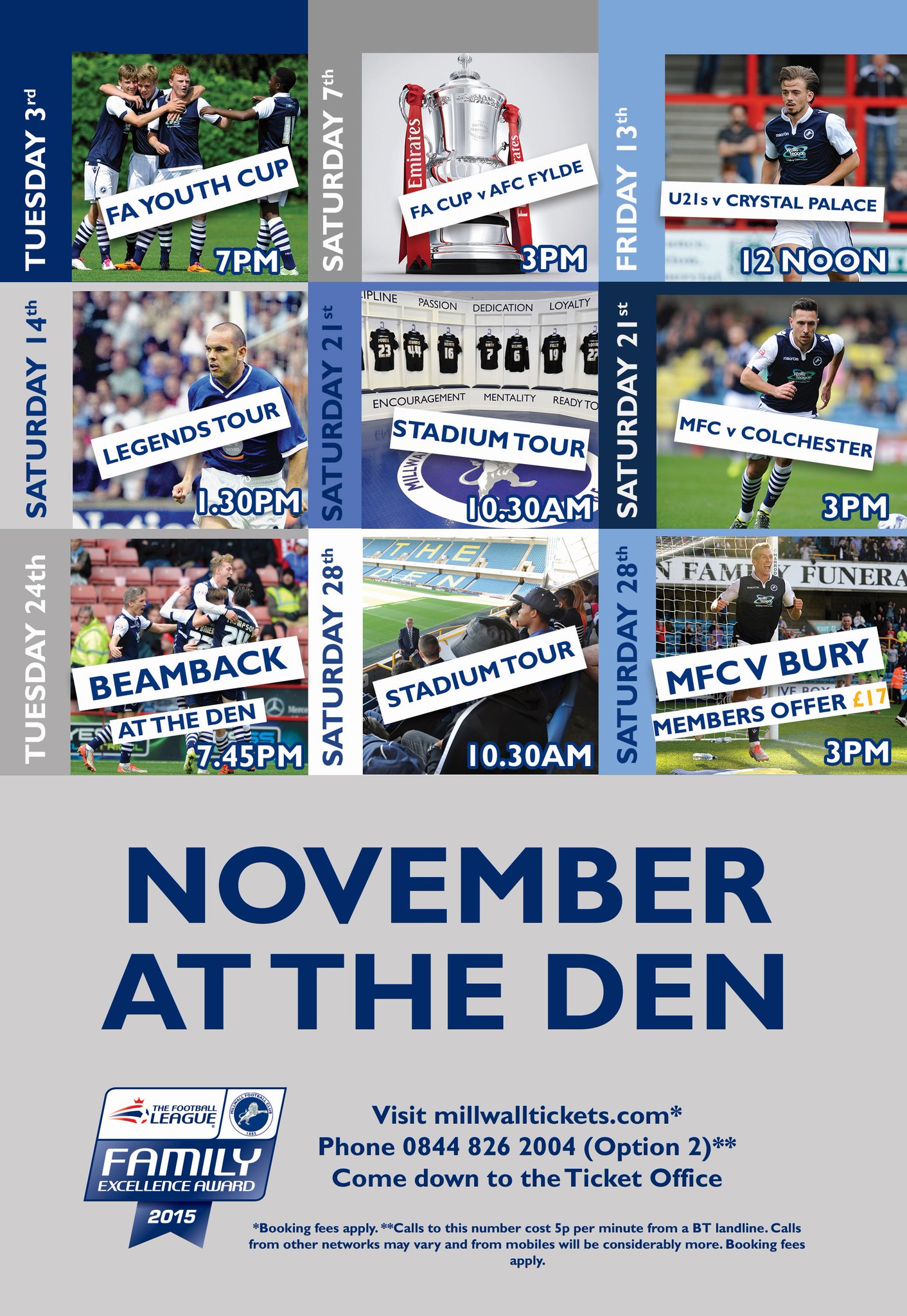 November At The Den, Millwall Football Club