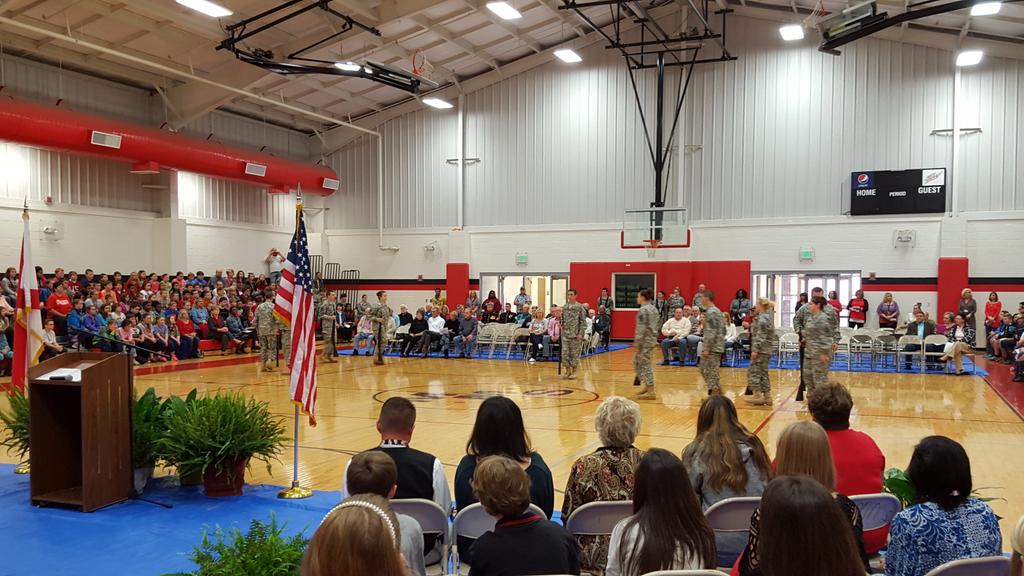 <a href="/LchsJrotc/">LCHS JROTC</a> preforming <a href="/MoultonMiddle/">MoultonMiddleSchool</a> 's Veterans Day celebration.