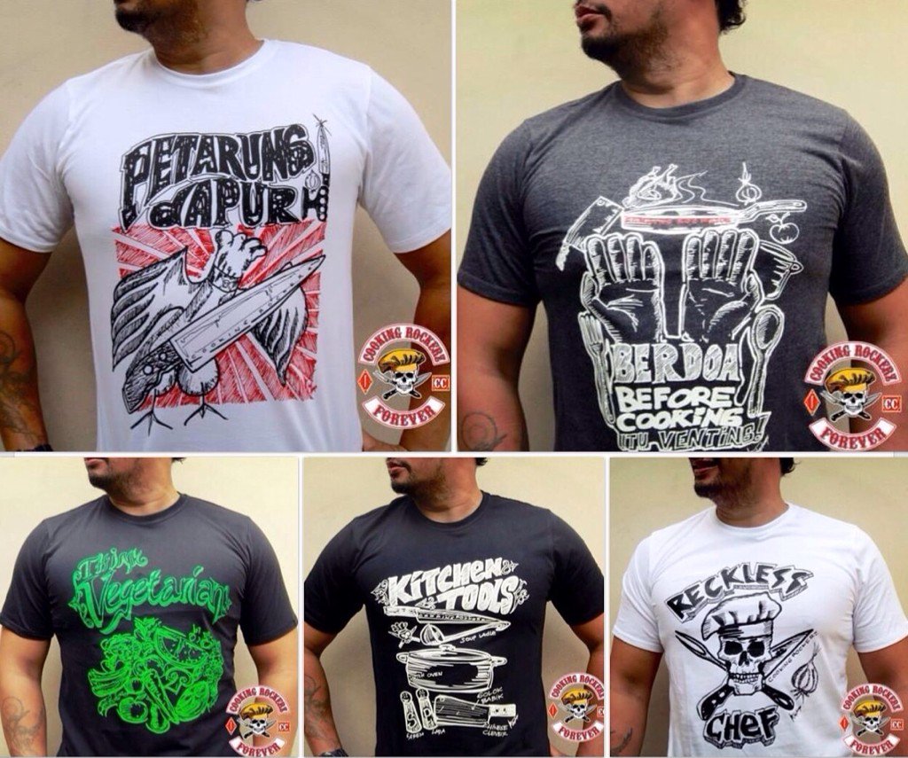 Tshirt COOKING ROCKERZ bisa di dapatkan di acara SIAL INTERFOOD JIExpo Kemayoran di Booth ICA JAKARTA 11-14 Nov 2015