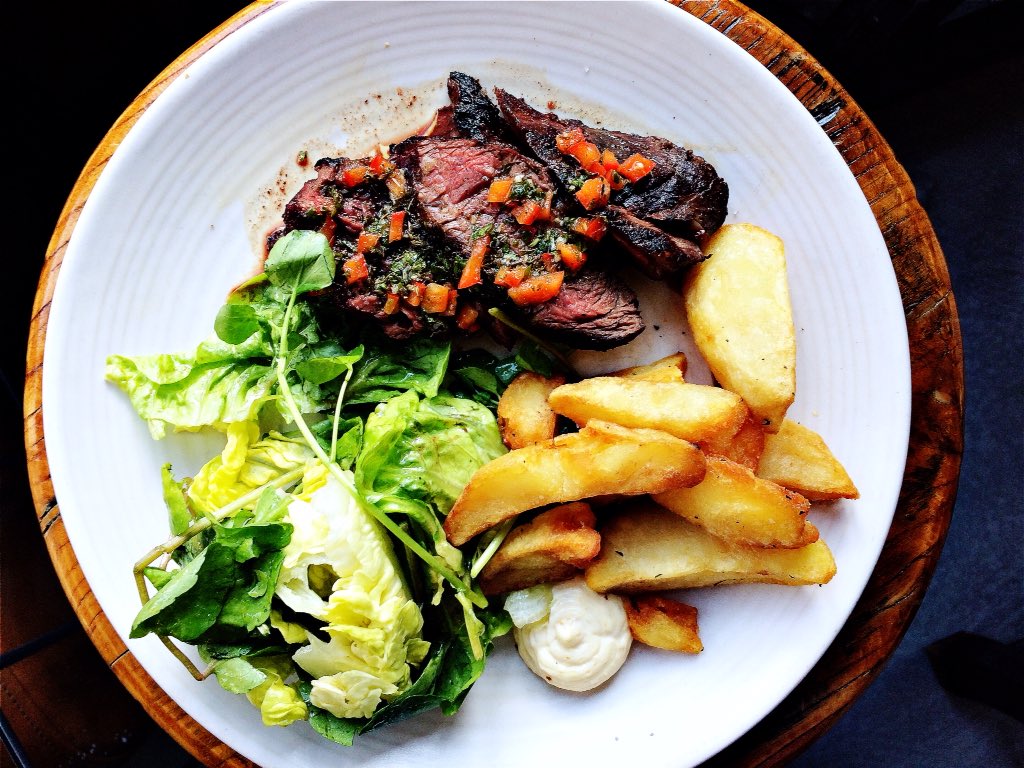 SOURCEBattersea's tweet photo. Tonight: Steak Tuesday's! Only £10 for Onglet Steak, wedges & salad. Simple. #sourcebattersea https://t.co/K1jpC6AoP3