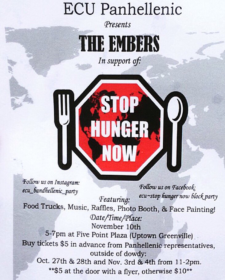 Come to the Band Party Sponsored by ECU Panhellenic tonight from 5-7 at the 5 Points Plaza! @ECUGREEKLIFE