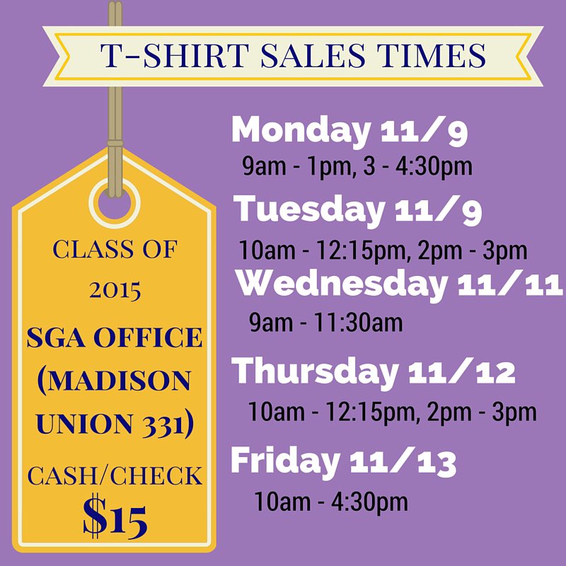 Still at JMU and graduating in December? Have you gotten your class tshirt yet? Well you're in luck!