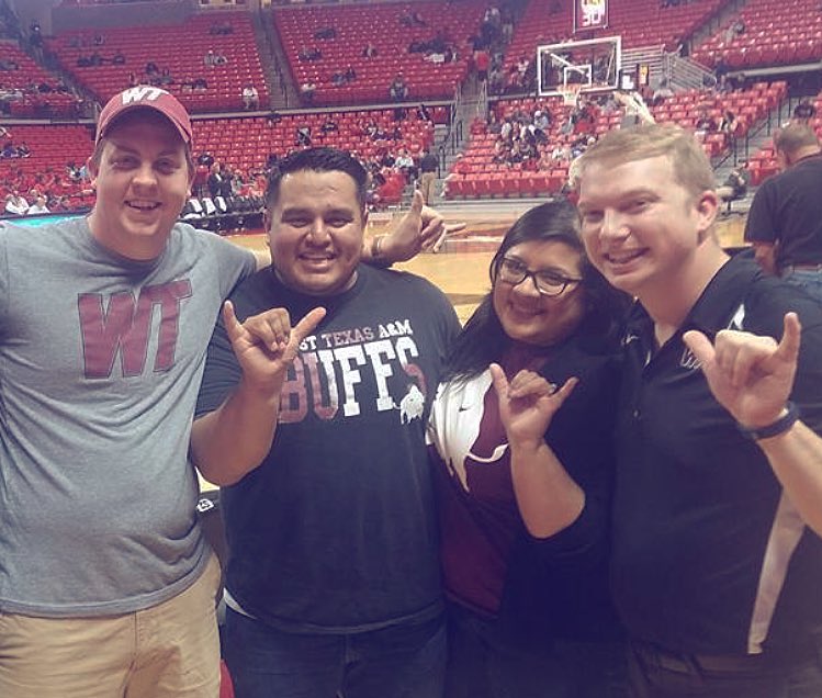 WTAMU_Joseph's tweet photo. Had fun at the @WestTXD2Hoops against @TexasTechMBB game #WestTexasWednesday #WTAlumni #BUFFAlumni #GoBUFFS https://t.co/Ubt6VCV4wW
