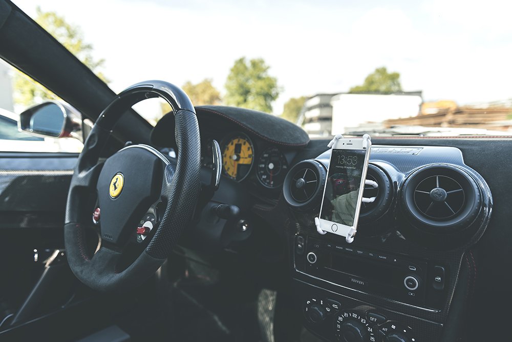 breffo's tweet photo. The #Breffo #Spiderpodium mounted in the Ferrari F430 holding an iPhone 6 securely in place.
#Ferrari #FerrariF430 https://t.co/48y4XjRM2t
