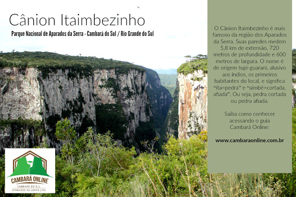 No Itaimbezinho podem ser feitas 3 trilhas. Confira todos os detalhes em cambaraonline.com.br #aparadosdaserra