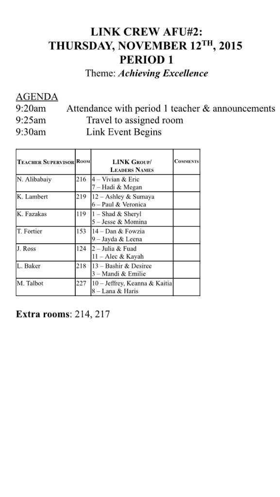GatorLinkCrew's tweet photo. Grade nines link AFU this Thursday!! Look for the class room you're in. See you there 😊😊 https://t.co/lEwgK5u2h1