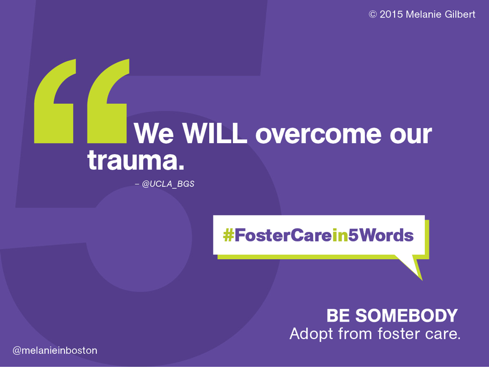 melanieinboston's tweet photo. .@UCLA_BGS tweets success in #FosterCarein5Words. What's your 5 words for #NationalAdoptionMonth? Join the convo! https://t.co/m18tQseIk8