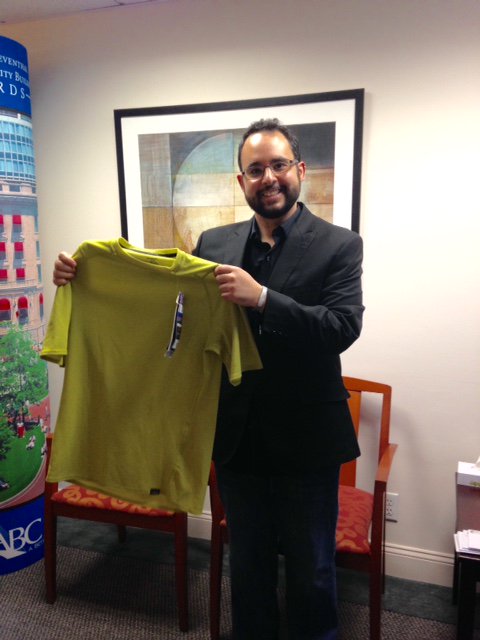 ABCTMA's tweet photo. Michael from @MassCultural won a @Patagonia shirt for logging his Oct #WorkouttoWork miles! https://t.co/vzVLqVe5Z3 https://t.co/p5pi4WMrHG