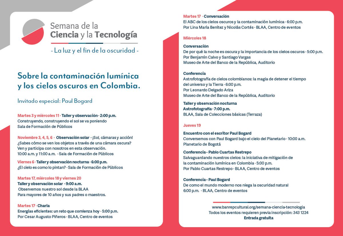 RedAstroCol's tweet photo. Los invitamos a participar en la Semana de la Ciencia y la Tecnología en @Banrepcultural Entrada Libre!!! https://t.co/lcvAtLq0J5