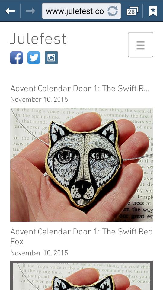 Julefest2014's tweet photo. Oooh! #julefest #AdventCalendar!
#swiftredfox
Creations mostly inspired by animals &amp; nature.
https://t.co/VWhHx6t0iC https://t.co/6EPh4lhxQN