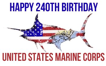 bigrockfishing's tweet photo. Home of the free, because of the brave! Thank you &amp; Happy 240th Birthday to the U.S. Marine Corps #OORAH https://t.co/Ka6NZK135v