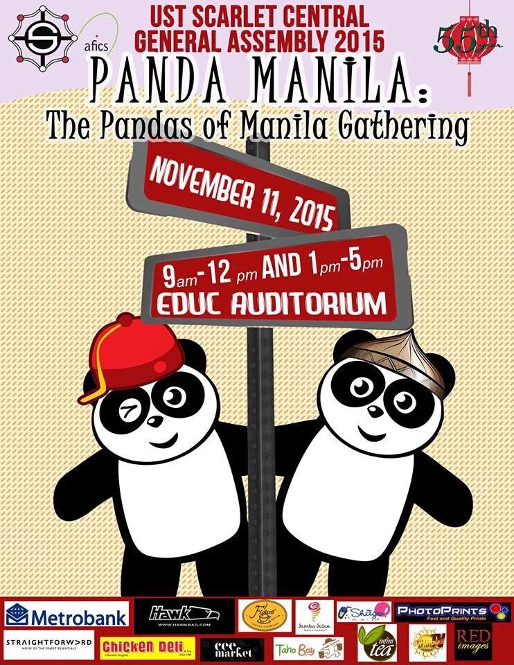 ScarletEduc's tweet photo. Pandas of UST! Tomorrow's the day we meet and have fun. Don't miss this opportunity 😀🐼🎂😄🎉🎋🎊🎈 https://t.co/U6TUo2pvGs