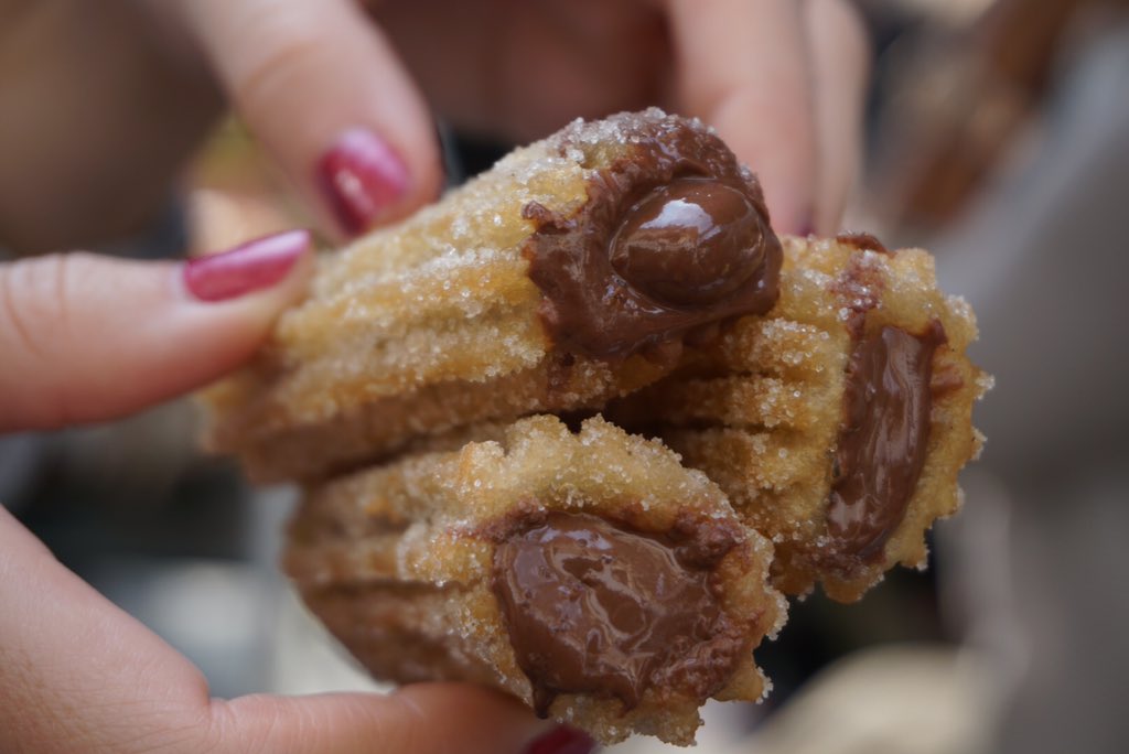 actuallyatethat's tweet photo. Churros stuffed Nutella #iactuallyatethat https://t.co/PviwrVIcgF