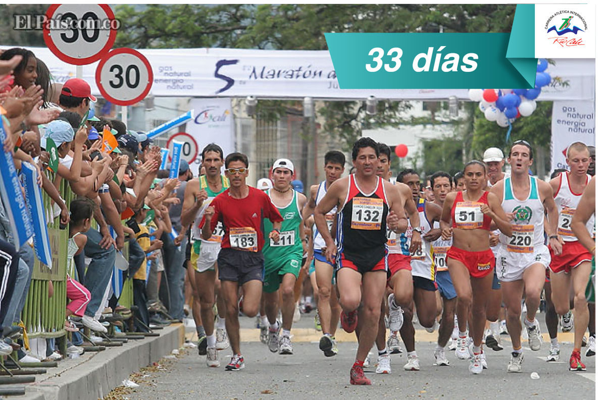 CarreraRioCali's tweet photo. ¡Atención Corredores! ya estamos a 33 días del gran día.  #RíoCali2015 https://t.co/RBr9Fnn19m