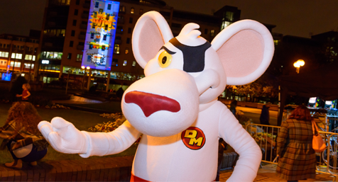 FremantleHQ's tweet photo. #Dangermouse was projected onto the side of BBC in Hull as part of @CBBC live and digital! 
https://t.co/3NM2wsVlzl https://t.co/PRBEExPNJa