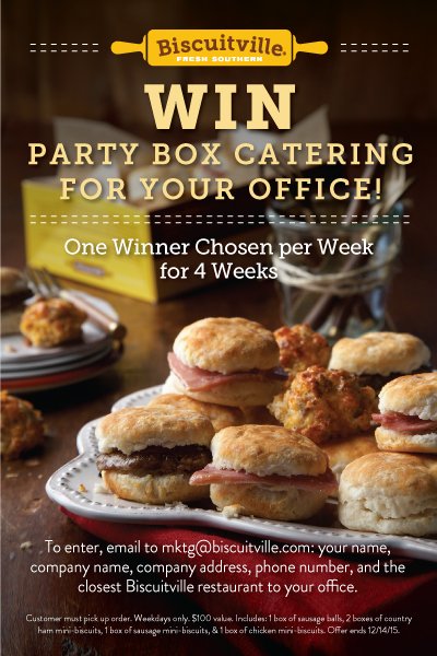 Be the hero of your office and win Party Box Catering! Details in picture. #giveaway #partybiscuits