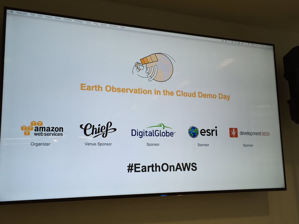 AWS_Gov's tweet image. Thank you to our sponsors @agencyCHIEF, @DigitalGlobe, @Esri and @developmentseed for a great event! #EarthOnAWS