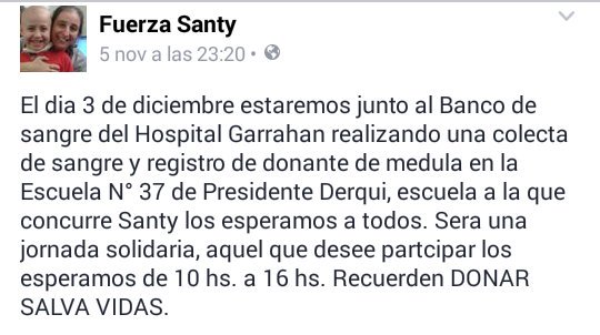 #AYUDA #DIFUNDIR <a href="/jessigys/">Jessi Caresano</a>,3 DICIEMBRE #TODOSconSANTY jto <a href="/CadenaDFavores_/">Cadena de Favores</a> .-<a href="/cabamedula/">CABA hasta la médula</a> <a href="/gbamedula/">Bonaerenses Medula</a> <a href="/Donantes_EnVida/">Dona Vida</a>
