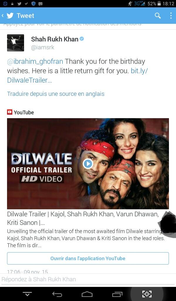 Here's a souvenir for 'Dilwale' fans from Shah Rukh Khan