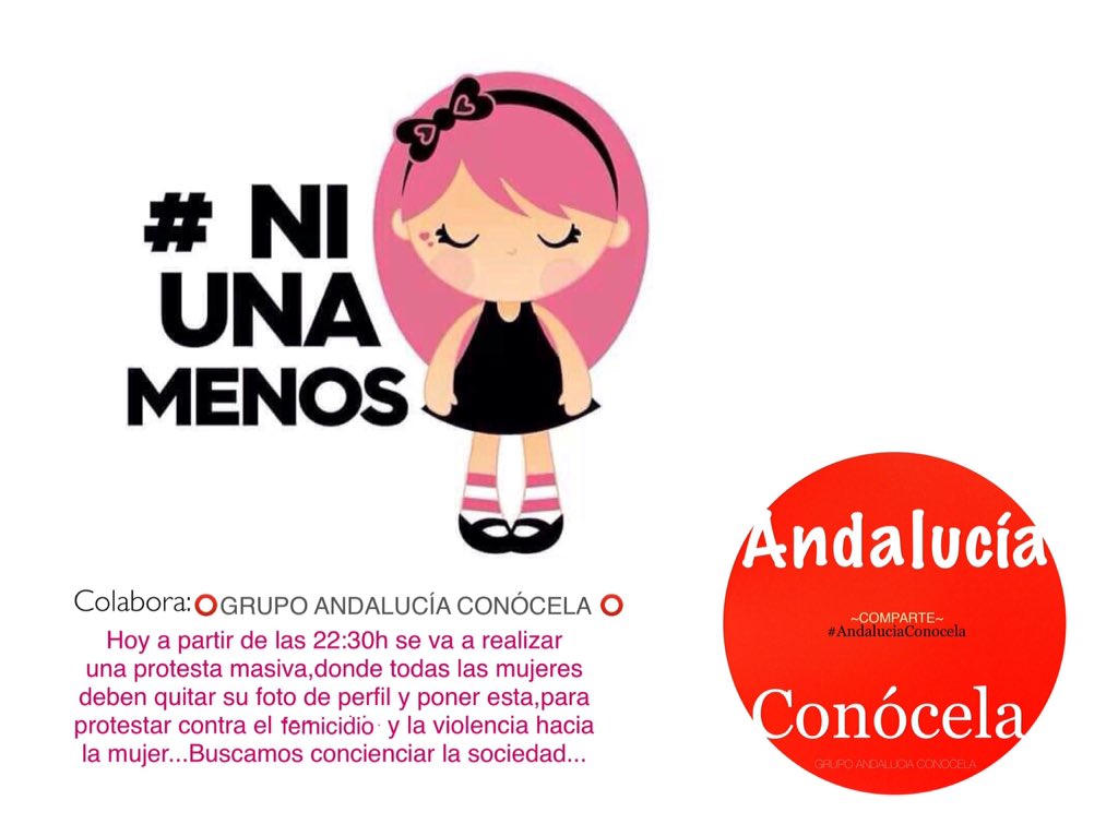 Andaluciaconoce's tweet photo. 🔴 ANDALUCIACONOCELA🔴  #NiUnaMenos #AndaluciaConocela Contra el Femicidio y la Violencia https://t.co/i7Nzly9uA1