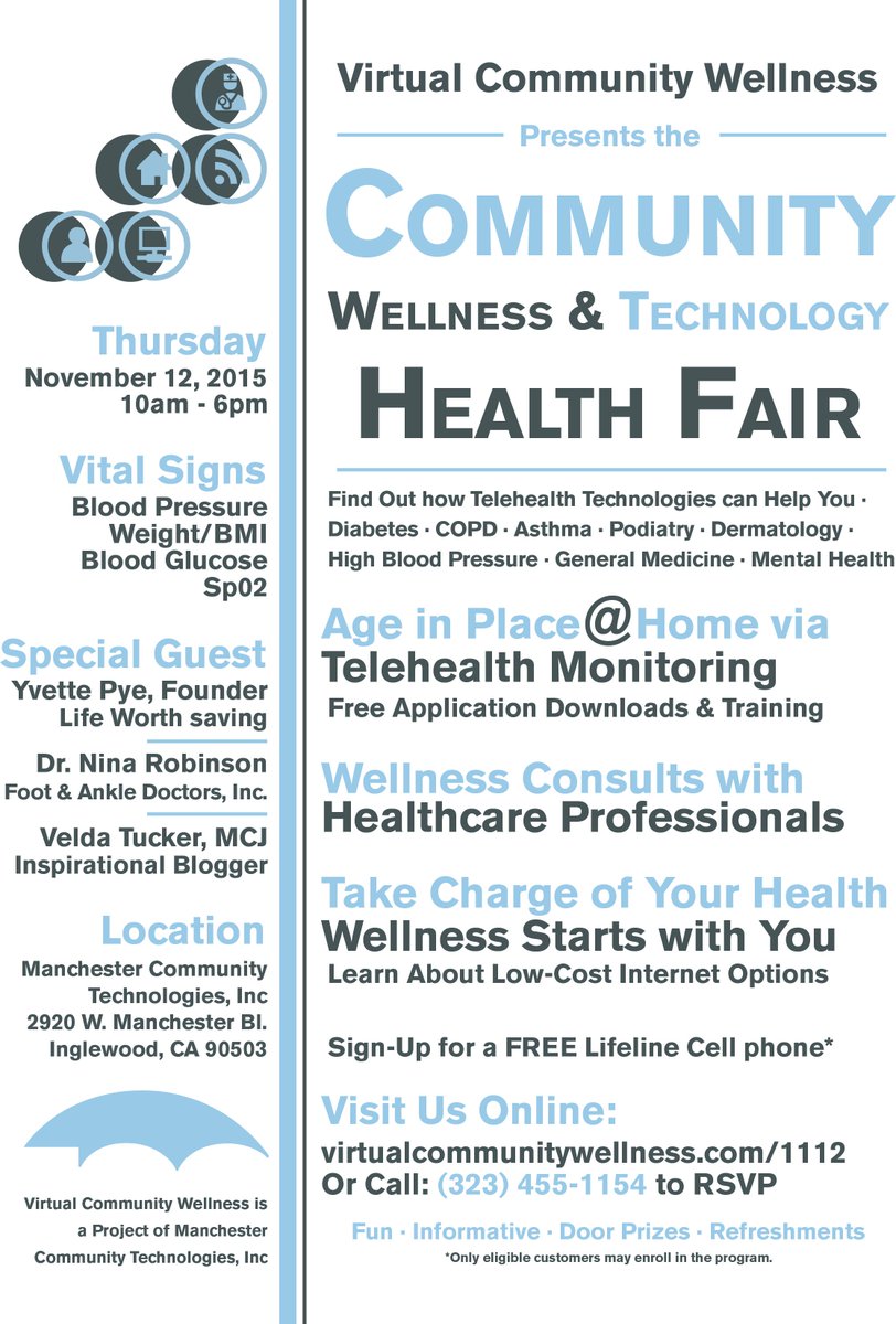 MCTorganization's tweet photo. Come Learn About Technology &amp; Wellness at our Community Wellness &amp; Technology Health Fair. #Inglewood #Crenshaw https://t.co/KnJRAgSOf9