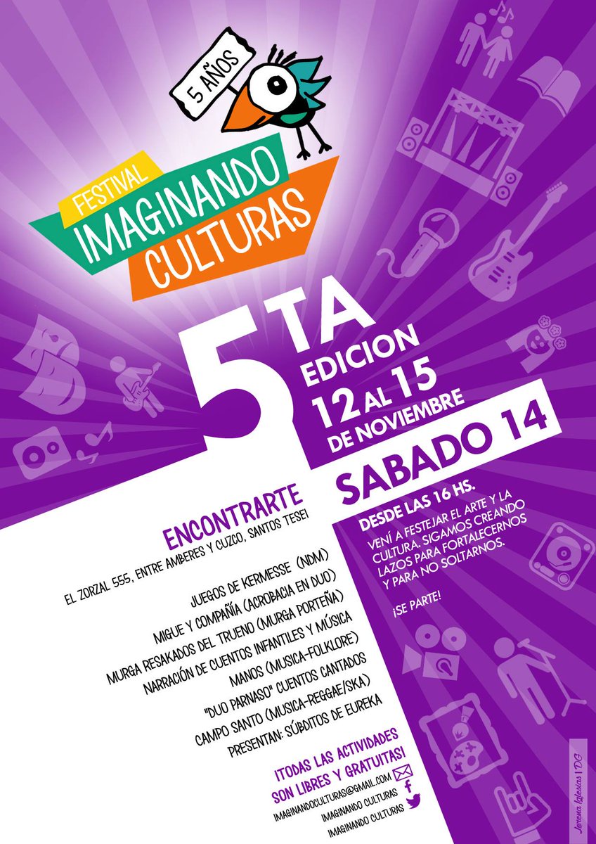 imaginandocultu's tweet photo. Vuelve una edición mas del Megafestival de #Hurlingham
Dia 3-Sábado 13/11 en CC @EncontrarteOf 
Se parte! https://t.co/hMxqpZxrZT