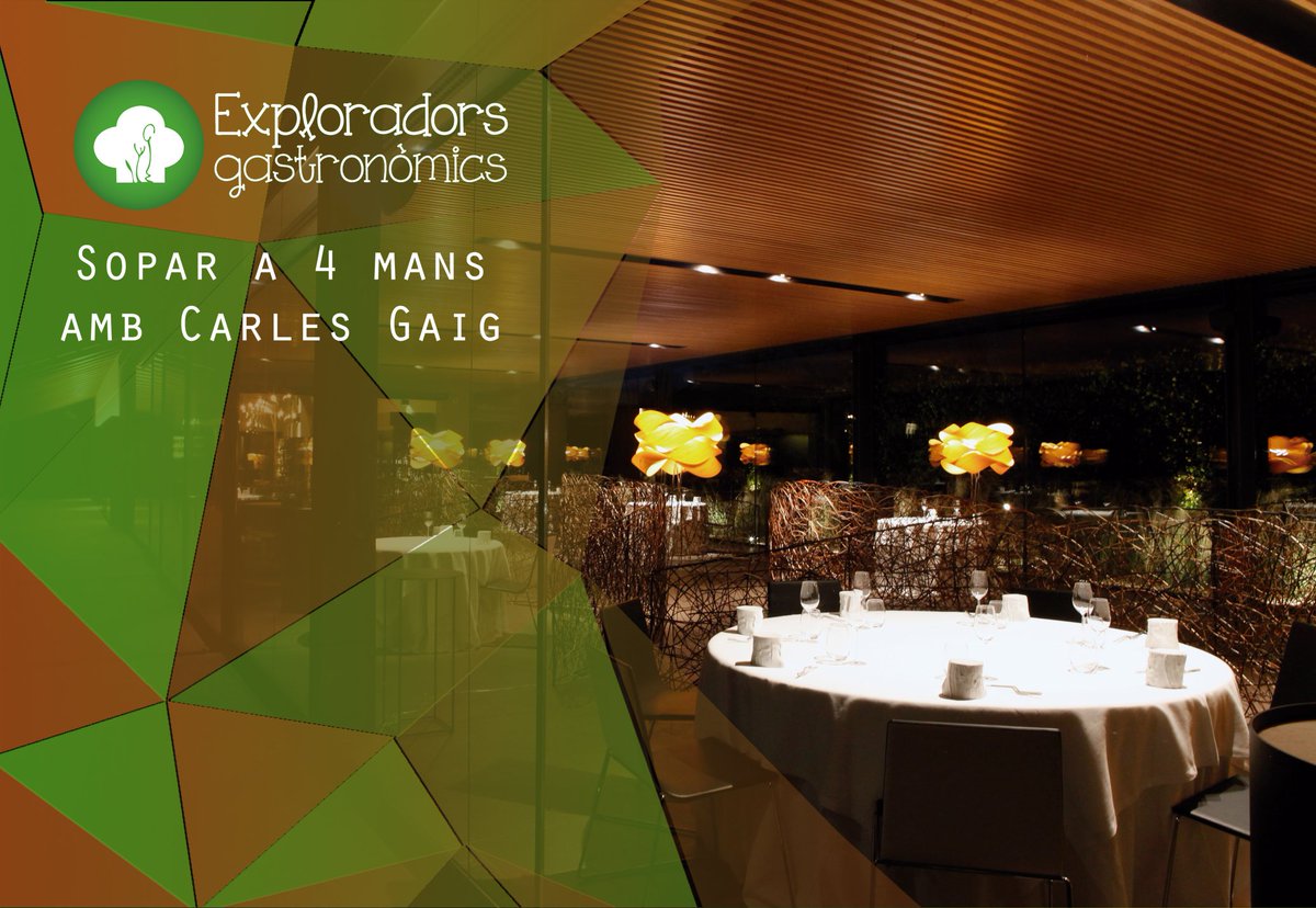 Sopar a 4 mans amb <a href="/CarlesGaig/">Carles Gaig</a> i la presentació dels #ExploradorsGastronòmics. +INFO: 973 71 10 80 #1erAniversariLB