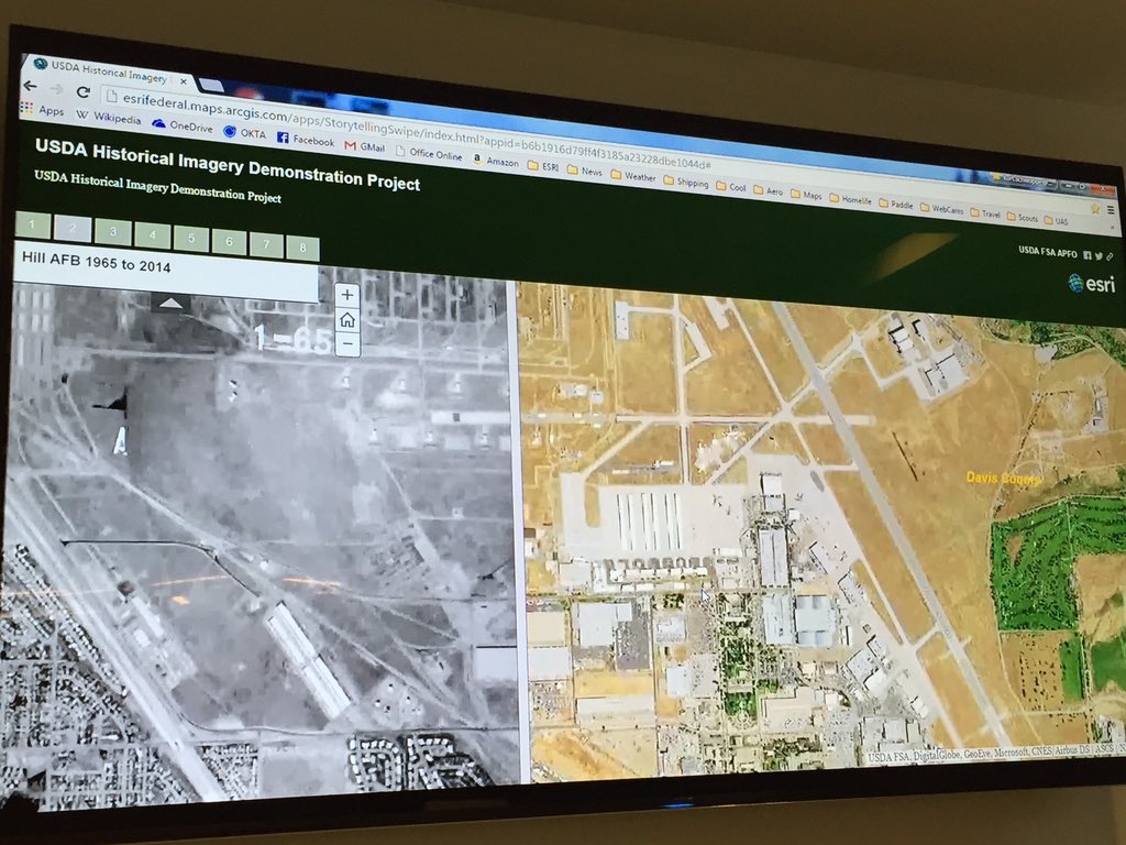 AWS_Gov's tweet image. Using archived photos &amp;amp; overlapping satellite images, we were able to see terrain transformation. @Esri #EarthonAWS
