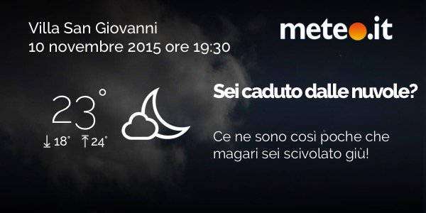 La previsione di Meteo.it. Scarica l'app #villasangiovanni #carontetourist #traghetto  meteo.it