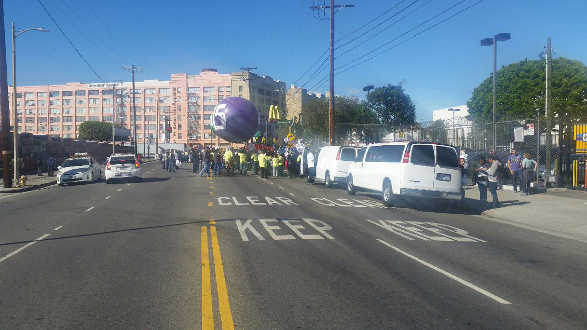 #FightFor15 march getting ready to kick off.  7th and Alameda #DTLA