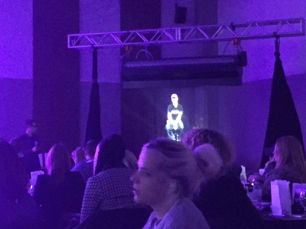 LaurynElanZ's tweet photo. A hologram presentation from #Holostream too cool! #occupiedVR at #nextMEDIA15 live stream hologram @nextMEDIAnow https://t.co/RX4uXSJC4v