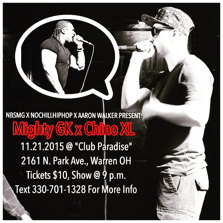 GKisHere's tweet photo. 11/13 - Akron, OH (Club 4X) party / video shoot w @SceneAmatiX 
11/21 - Warren, OH (Club Paradise) show w/ @CHINOXL https://t.co/w2bY7IqzUV