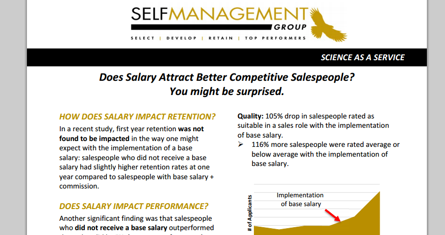 SelfMgmtGroup's tweet image. Does Salary Attract Better Competitive #SalesPeople? You Might be surprised: ow.ly/Uu2wD #SelectionTools