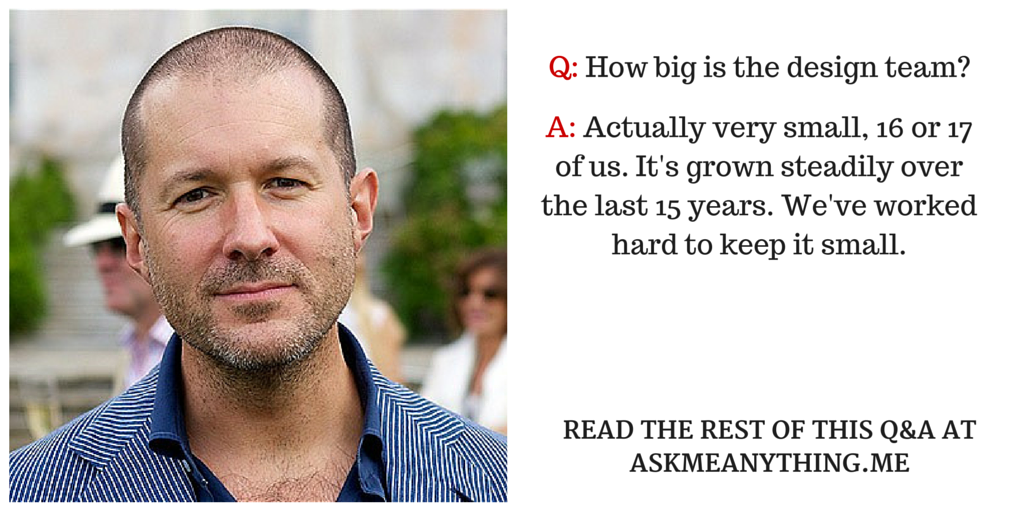 askmeanything50's tweet photo. John Ive @JonyIveParody reveals how small Apple's design team is: https://t.co/ZapFJUH4D7 https://t.co/yWdkR3vtHo