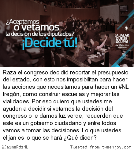JaimeRdzNL's tweet image. Es importante que tomemos esta decisión entre todos, díganme ¿Lo aceptamos o lo vetamos? #GobiernoCiudadano