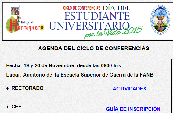 UMBV2010's tweet photo. CICLO DE CONFERENCIAS EN LA @UMBV2010 https://t.co/xjIZwHBHq3