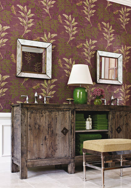 Loving the Deep Jewel Tones! The rustic sideboard is a nice contrast too!
#finedesignsint #thibauts #avalongardens