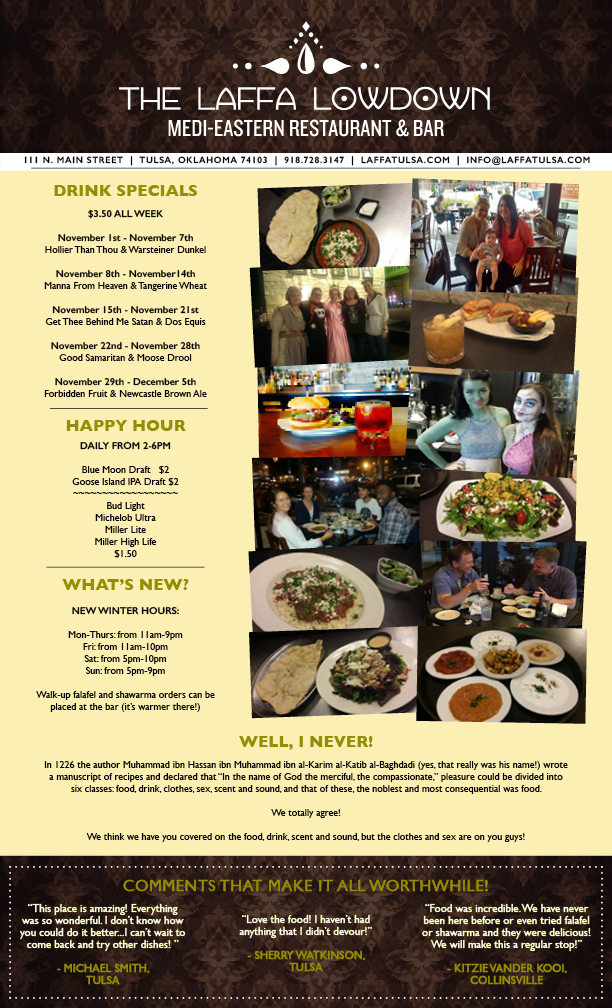 Our November Newsletter is online! Just click here for the latest: laffatulsa.com/wp-content/upl…