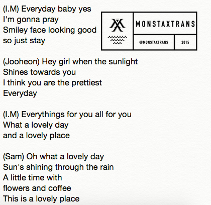 Mxtrans Eng Lyrics Flower Cafe Jooheon Feat I M Sam Ock T Co Yingmkacki