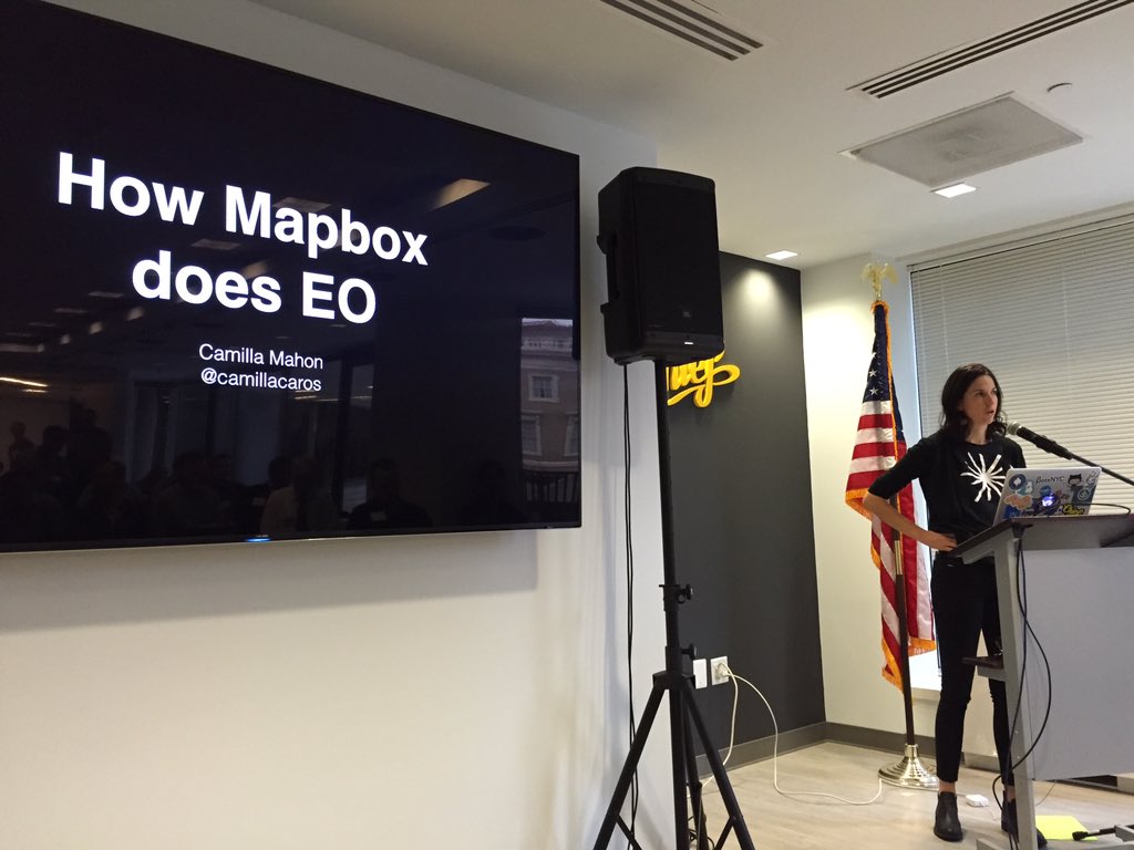 AWS_Gov's tweet image. Talking about mapping and #open data.@camillacaros from @Mapbox #earthonaws