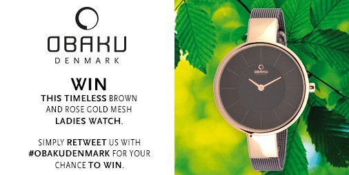 Retweet <a href="/hsamueljeweller/">H.Samuel</a> with #OBAKUDENMARK &amp; you could win this stylish watch! T&amp;Cs apply: fal.cn/Kq-t