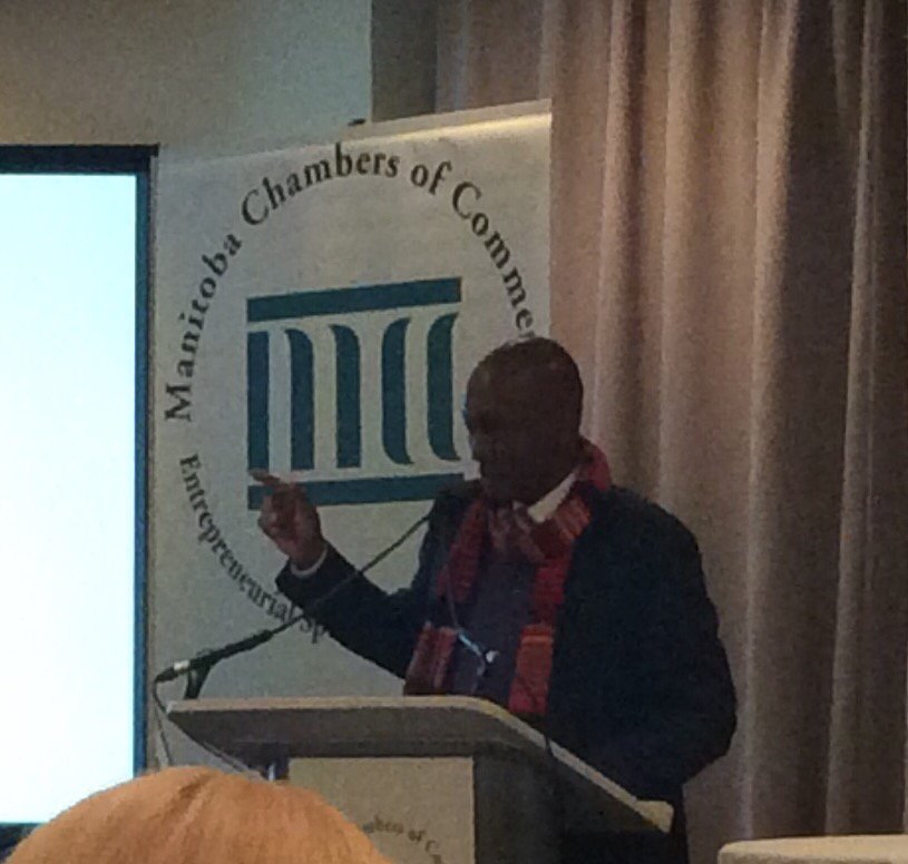 IrisChrol's tweet photo. Serge Kaptegaine shares compelling job challenges refugees face #GrowMBWorkforce @mbchambersofcom @Third_Quarter https://t.co/bT6FIXQwvN