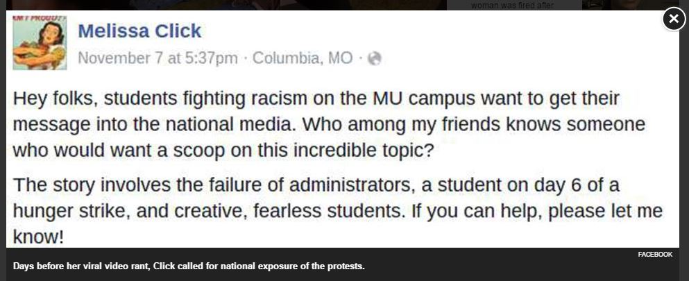mleonardmedia's tweet photo. From @NYDailyNews #MelissaClick a few days before...#Mizzou https://t.co/cHsubRyatY