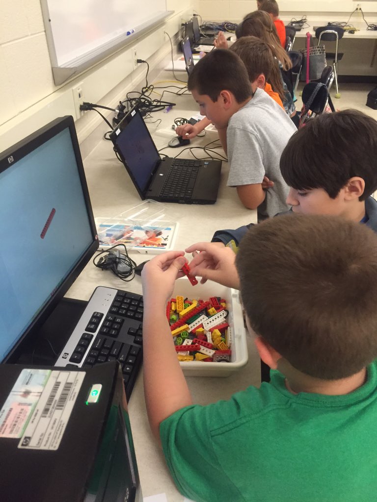 KMRawlston's tweet photo. These @HighfallsEagles engaged in Lego Robotics - building, problem solving, and coding during tech club today https://t.co/jhB5c78FSq