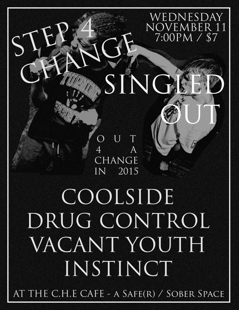Tomorrow night! <a href="/SingledOut425/">Singled Out</a> <a href="/drugxcontrol/">Drug Control</a> <a href="/CoolSideYouth/">C ⌐■_■L SIDE</a> @STEP4CHANGEXXX