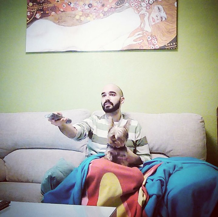 Eurolazaro's tweet image. El mejor momento del día. #Relax #SofáyManta #Yorkie #Instadog 
instagram.com/p/96otcQkyIY/